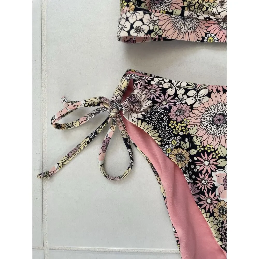 VYB Swim Bikini Swimsuit Retro Floral Boho Chic Cottagecore Femme